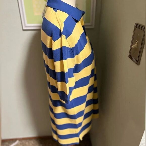 NWT Polo Ralph Lauren Classic Rugby Blue and Yellow Polo Medium Shirt #M14 - Picture 4 of 7